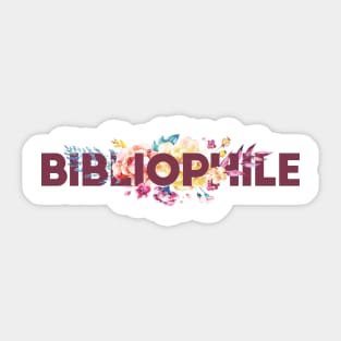 Floral BIBLIOPHILE Sticker